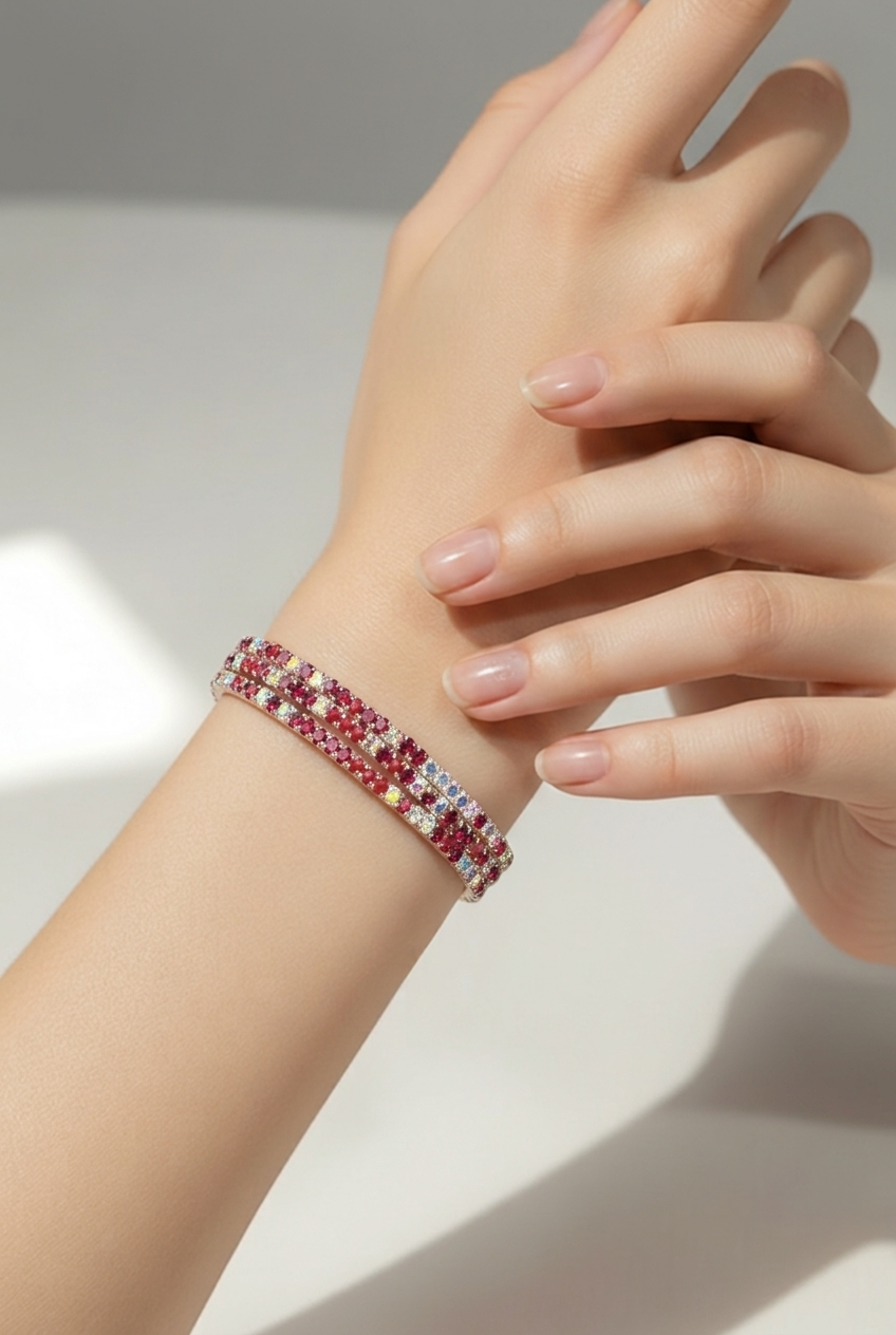 Purple & Pink Rhinestone Bracelets