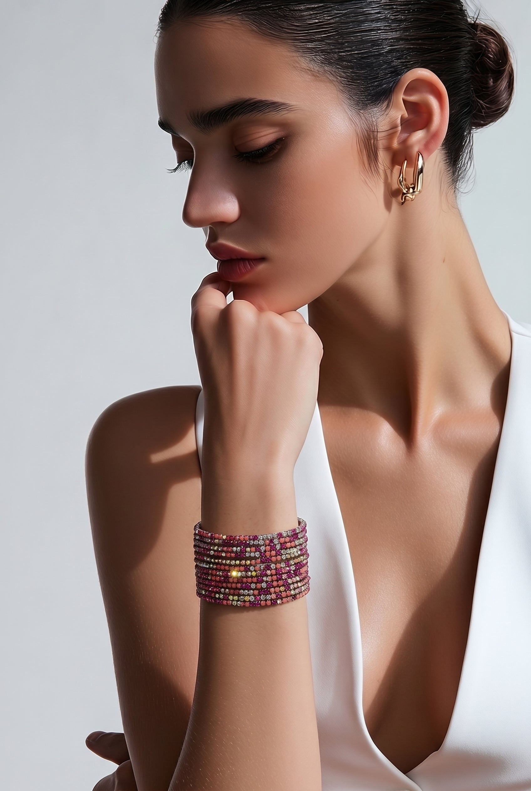 Purple & Pink Rhinestone Bracelets