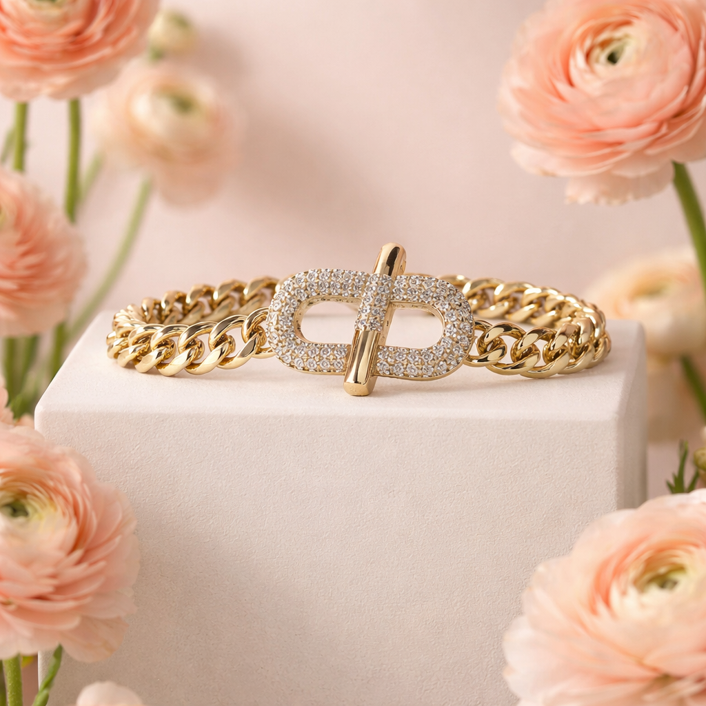 Gold Curb Chain Bracelet