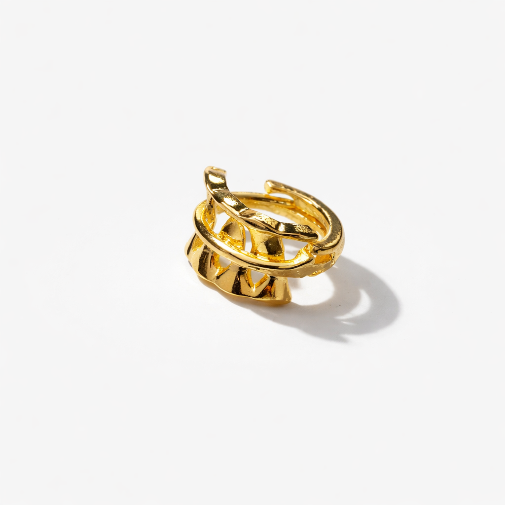 Gold Drum Earring