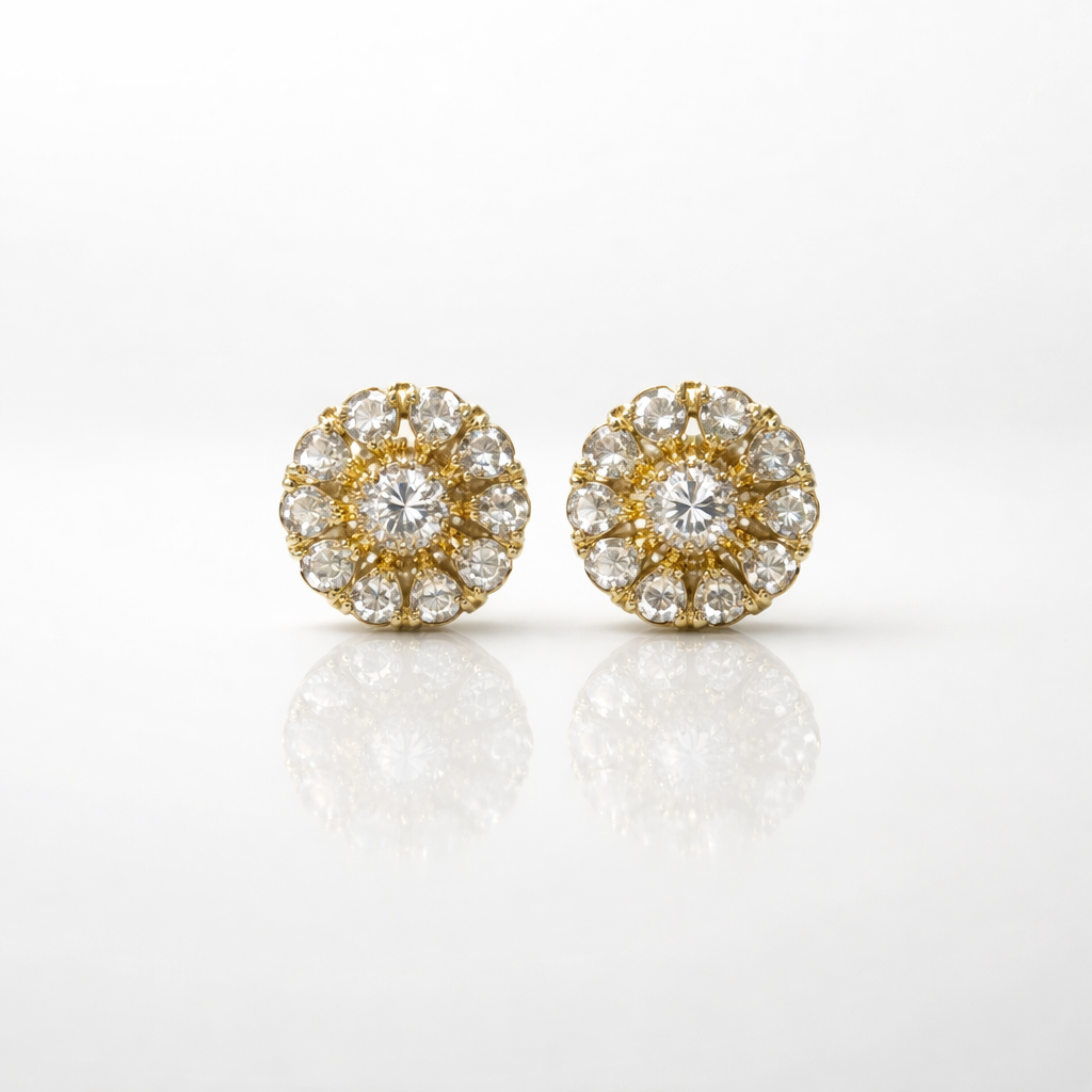 Diamond Cluster Stud Earring